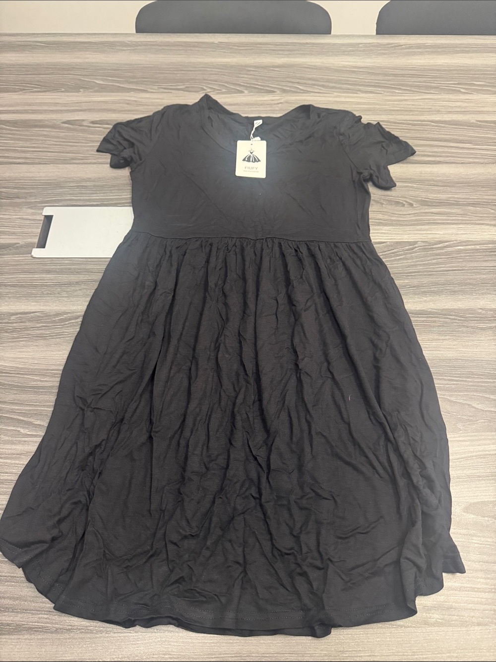 Classic Black Midi Dress with Ruffle Sleeves